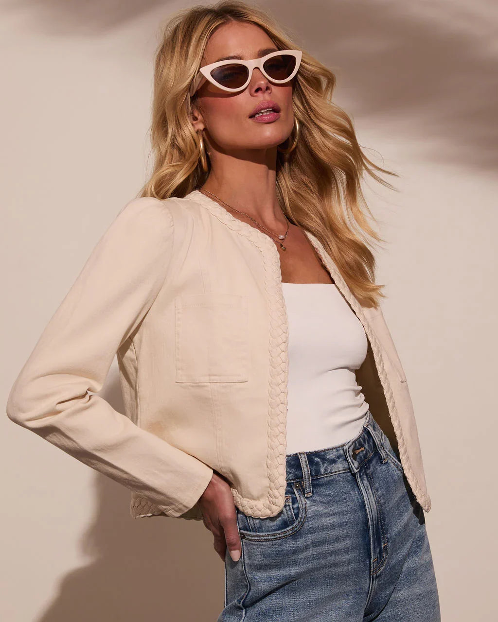 Sidney Braided Trim Twill Jacket
