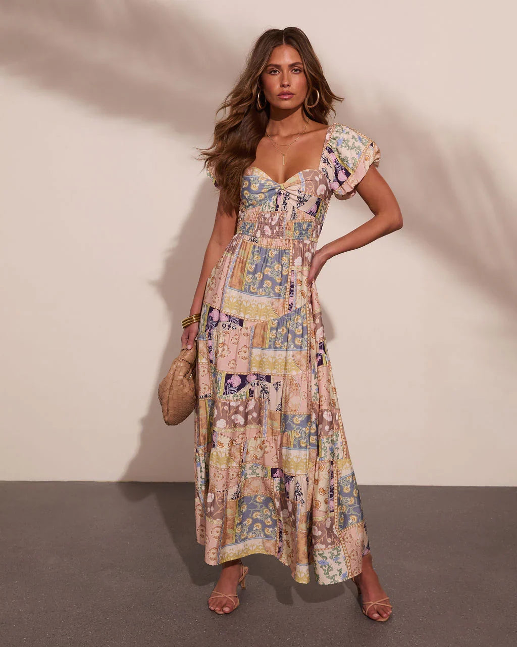 Prairie Stardust Abstract Patchwork Maxi Dress