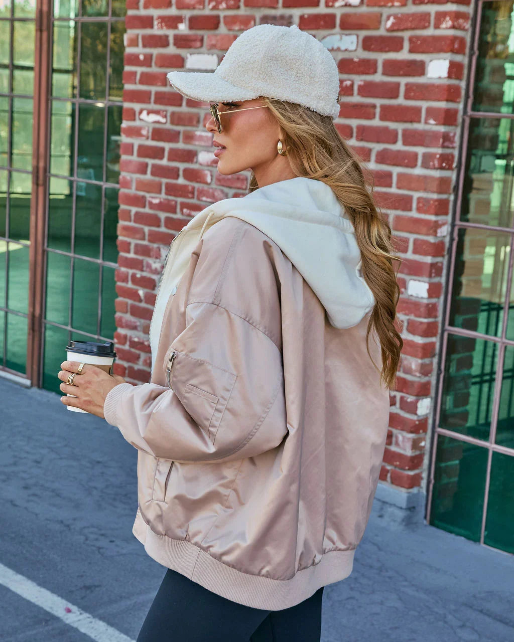Campus Oversized Hooded Bomber Jacket