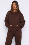 Moving Out Waffle Oversized Hoodie Chocolate