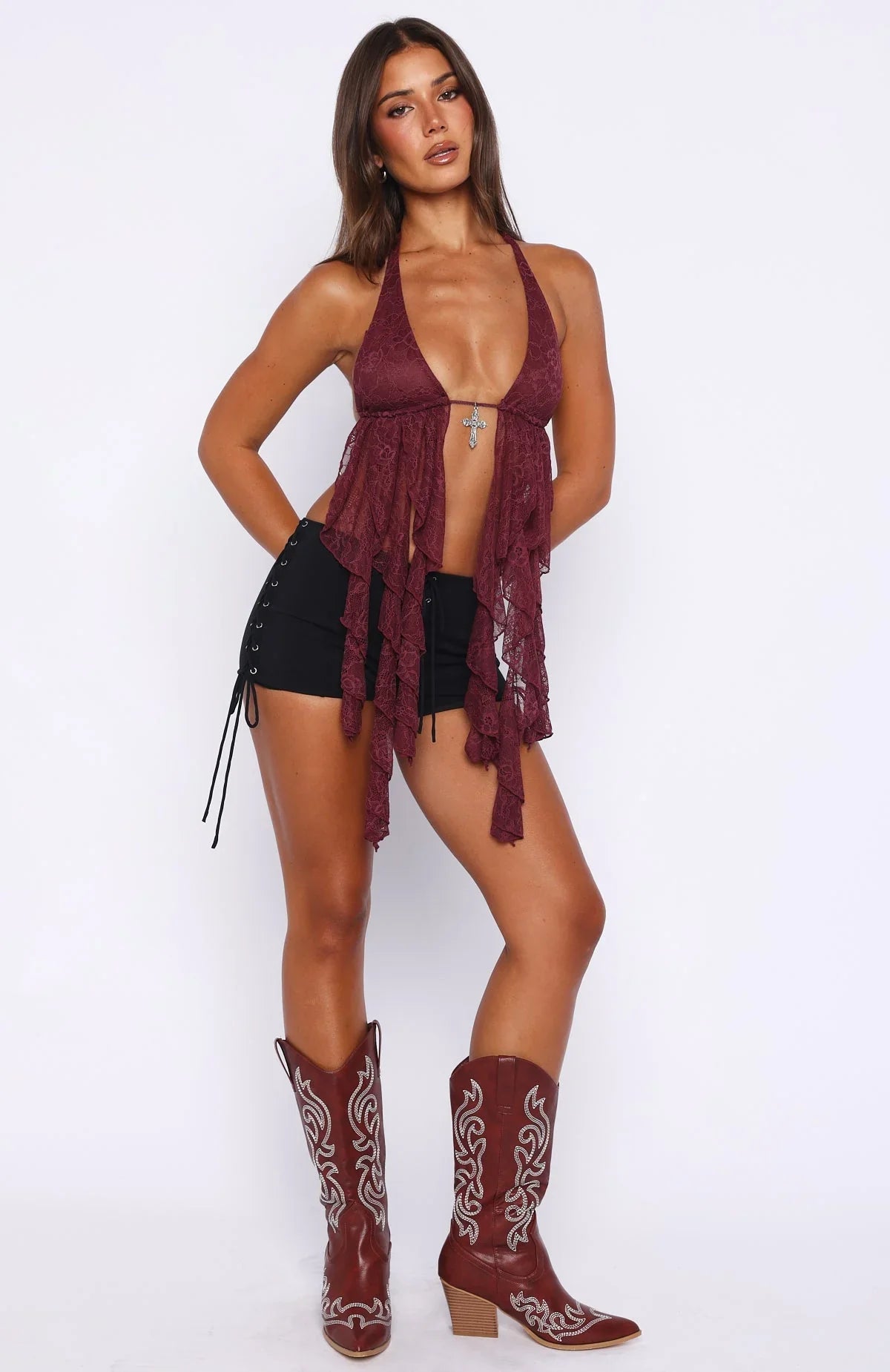 Grunge Mini Shorts Black