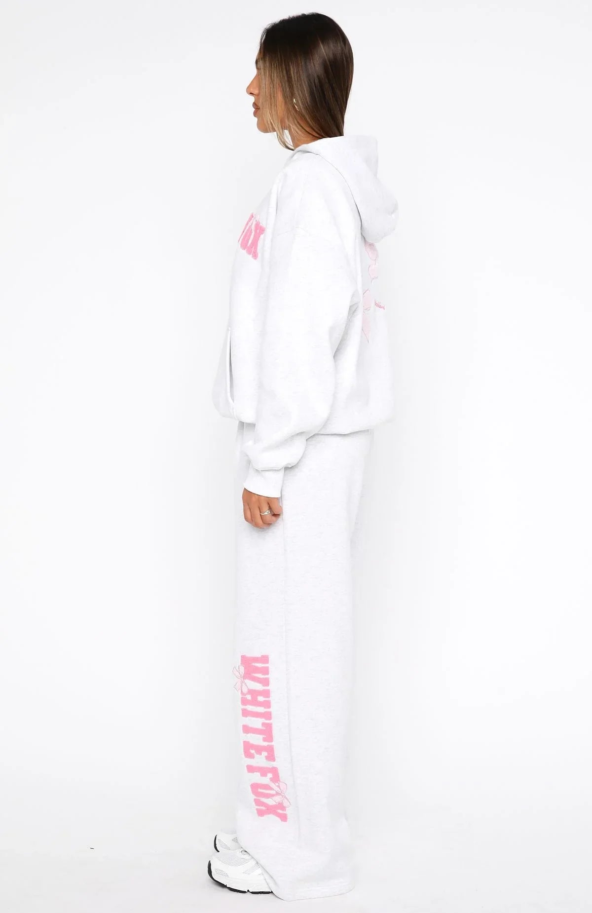 Daydreamers Madeline Wide Leg Sweatpants Grey Marle