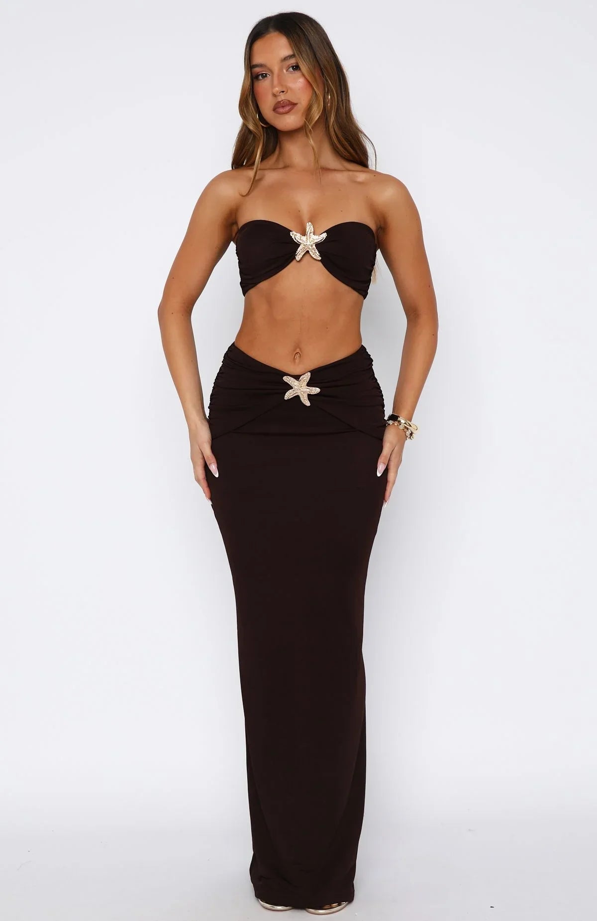 Lil Mermaid Maxi Skirt Chocolate