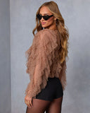 Memorable Night Ruffle Mesh Top