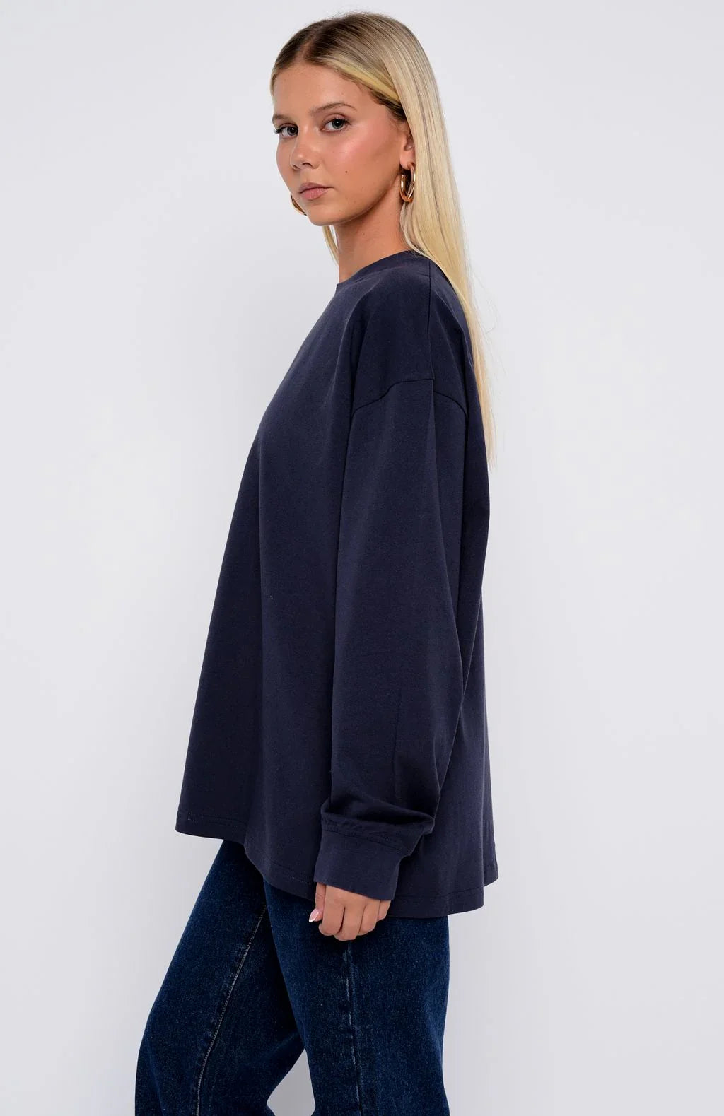 The Good Life Back Long Sleeve Tee Navy