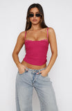 Tell Me All About It Top Fuchsia