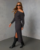 Rhodan Midi Off The Shoulder Sweater Dress