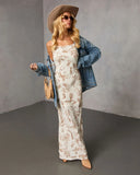 Bronco Breeze Western Print Maxi Dress