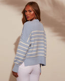 Emory Mock Neck Striped Pullover Sweater