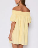 Lydia Cotton Smocked Off The Shoulder Mini Dress