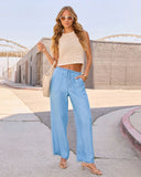 Bennita Waist Tie Chambray Pants