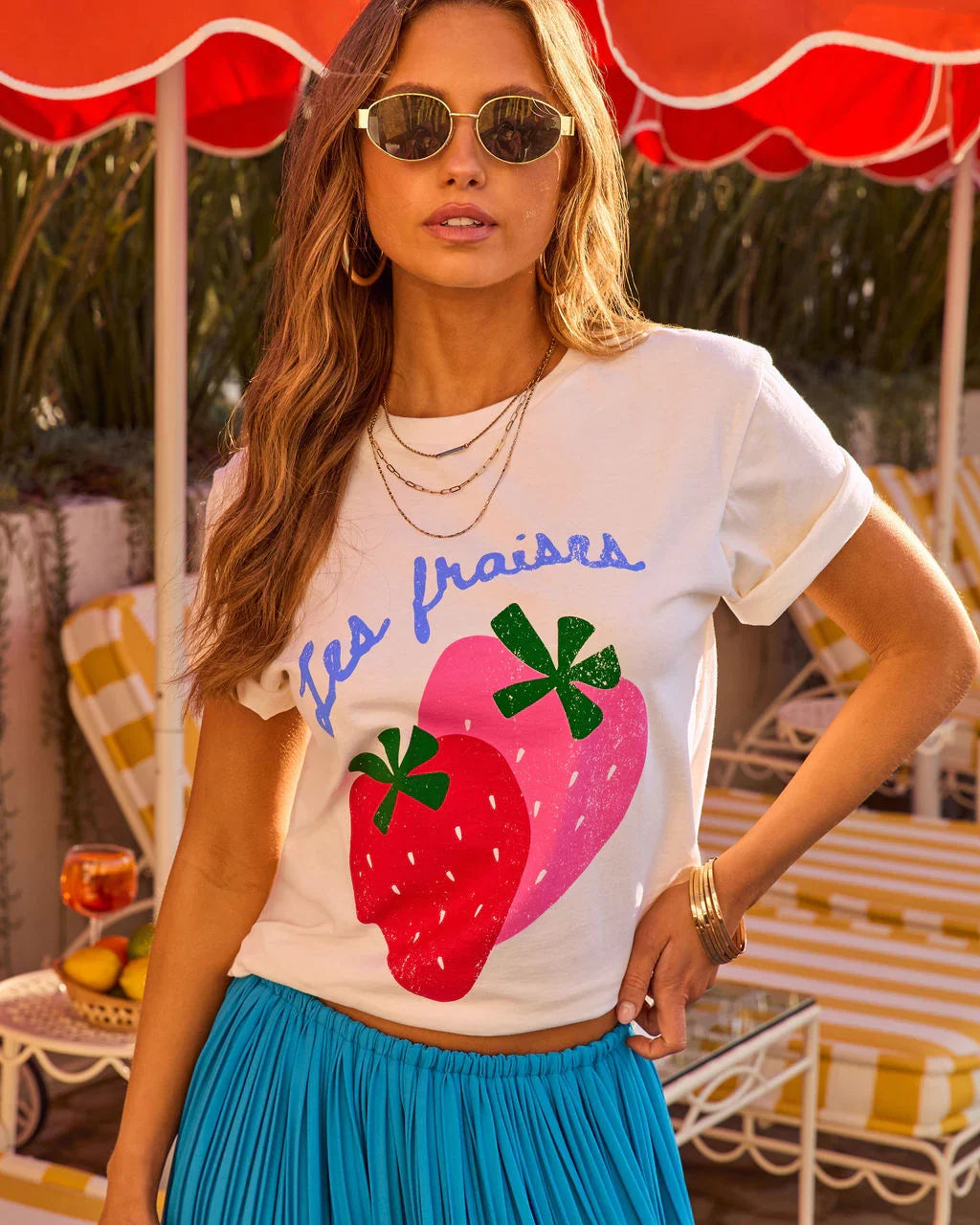 Les Fraises Strawberry Short Sleeve Graphic Tee
