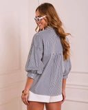 Wenden Striped Button Down Top