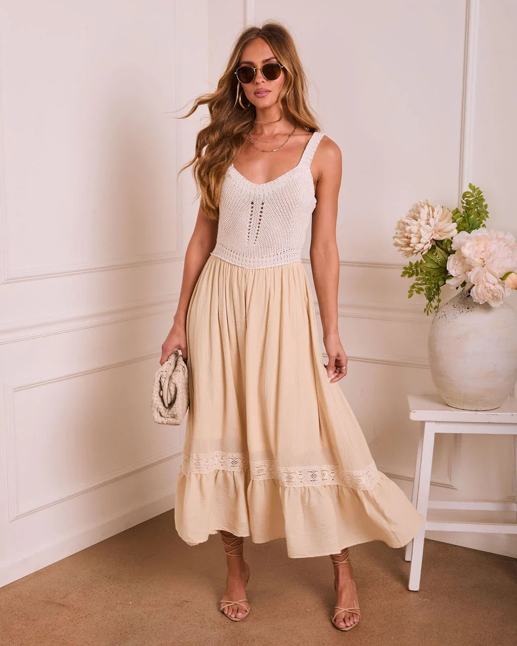 Fine Romance Color Block Midi Dress