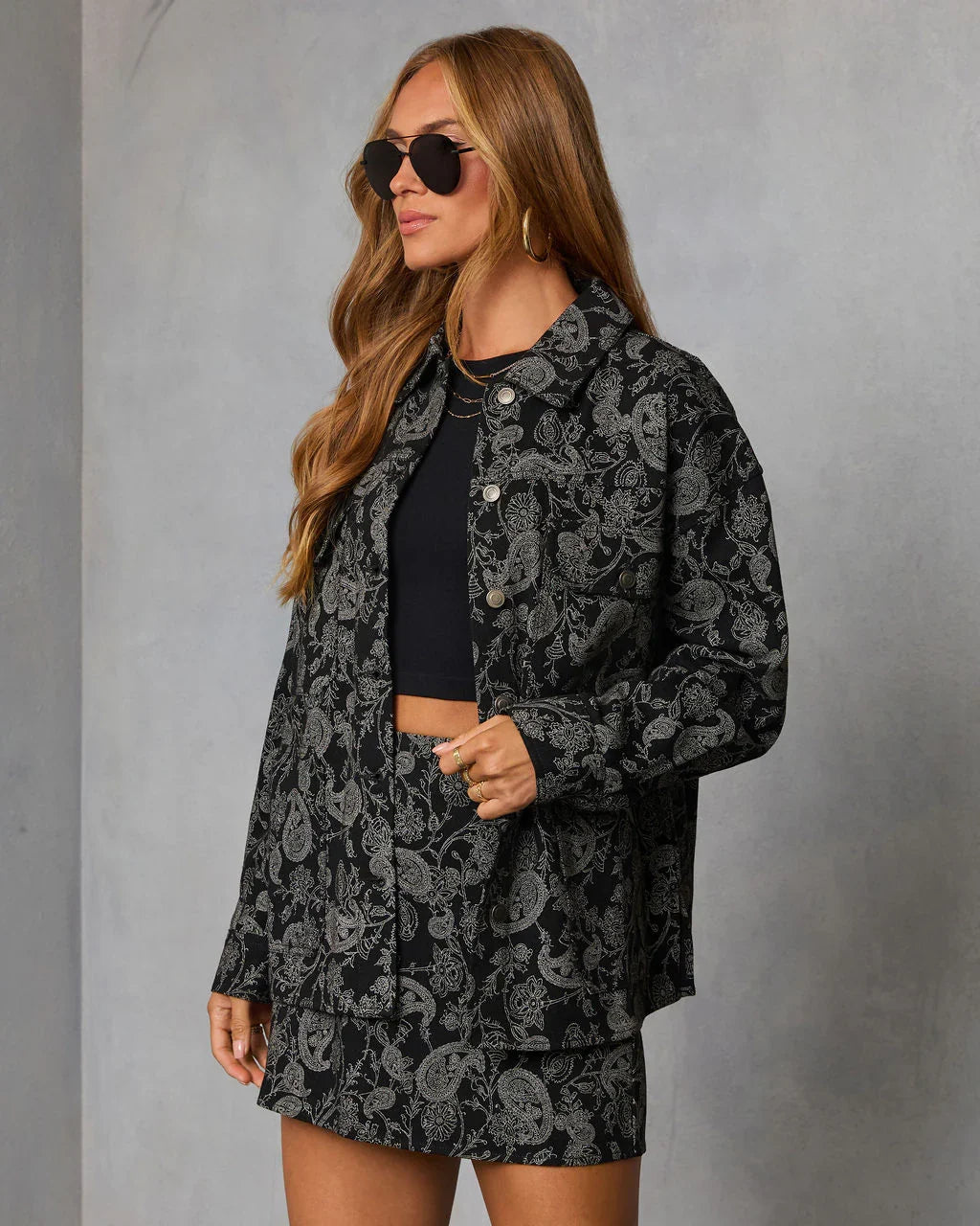 Wanderlune Printed Shirt Jacket