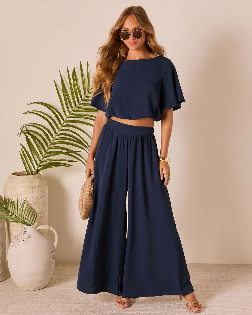 Island Sway Pleated Wide Leg Pants