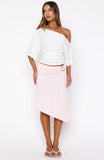 Sending My Love Asymmetric Midi Skirt Pink