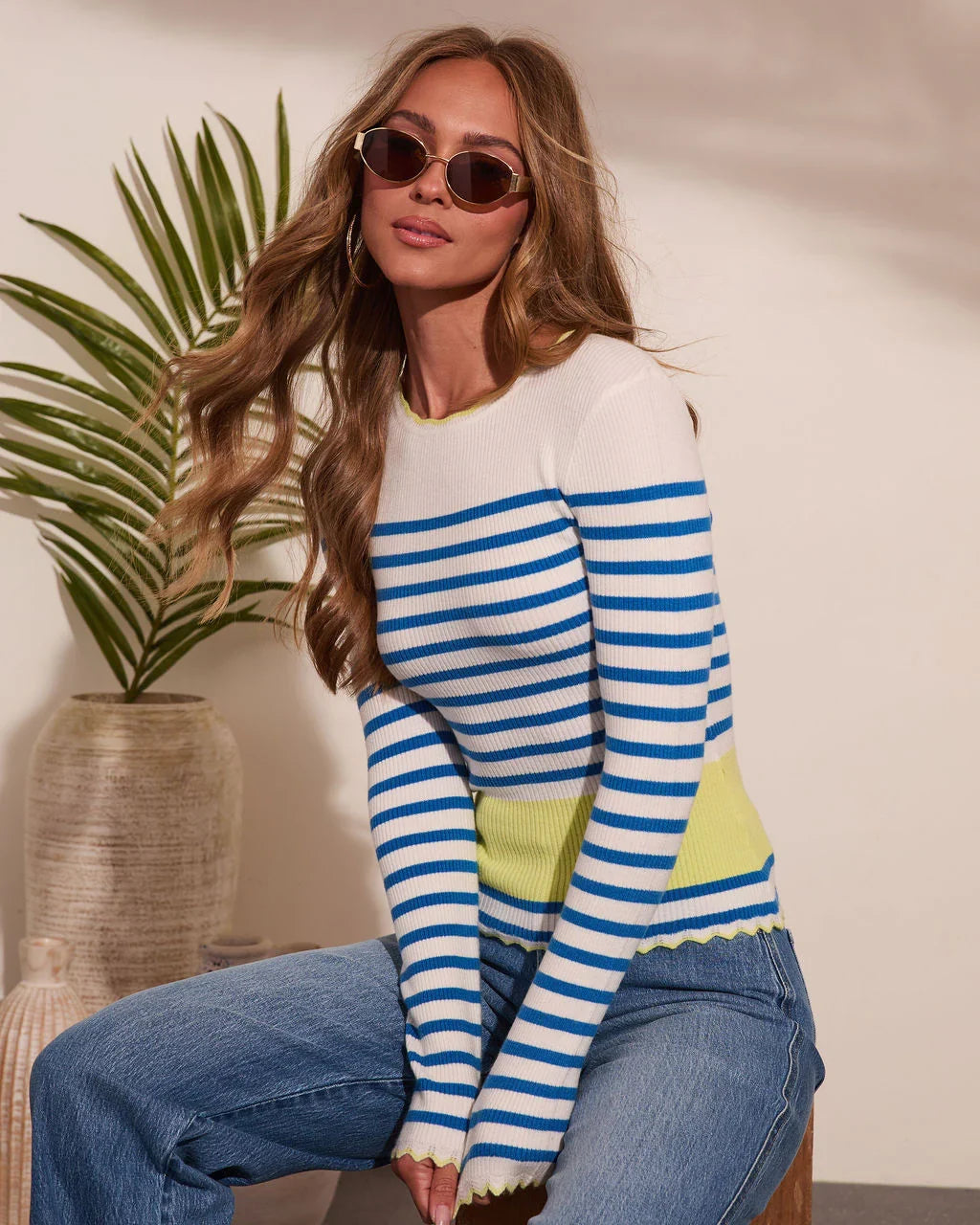 Madaline Striped Knit Top