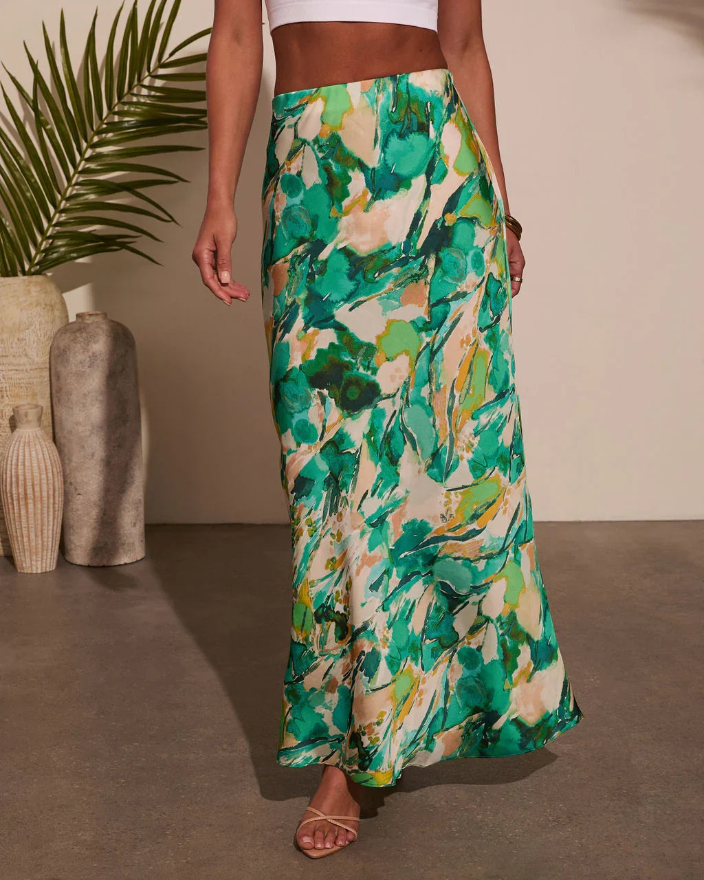 Celestial Gardens Abstract Maxi Skirt