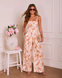 Refined Aura Twill Floral Jumpsuit