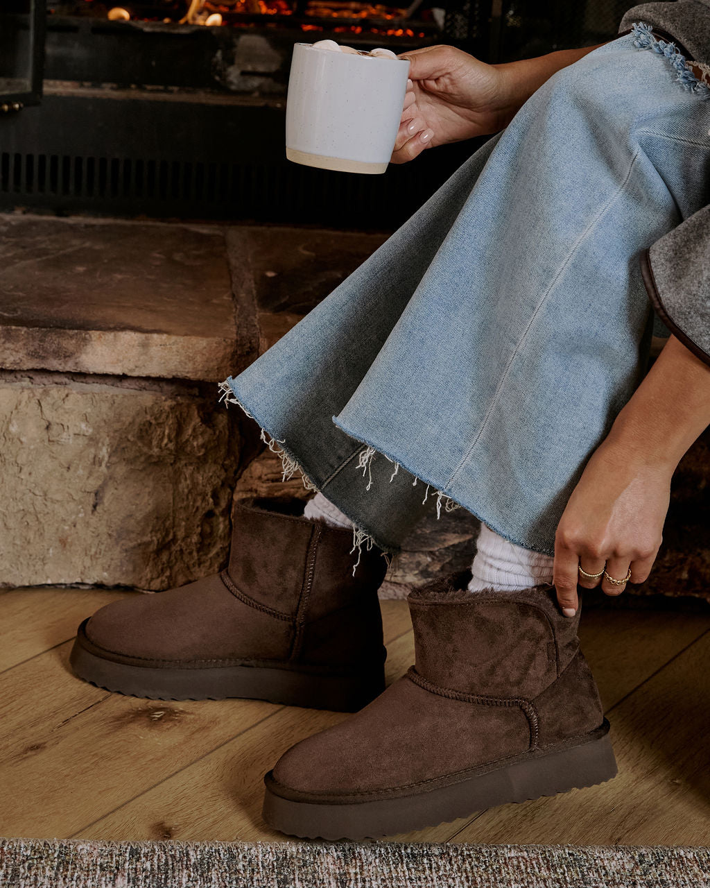 Elowen Suede Fur Lined Ankle Boots
