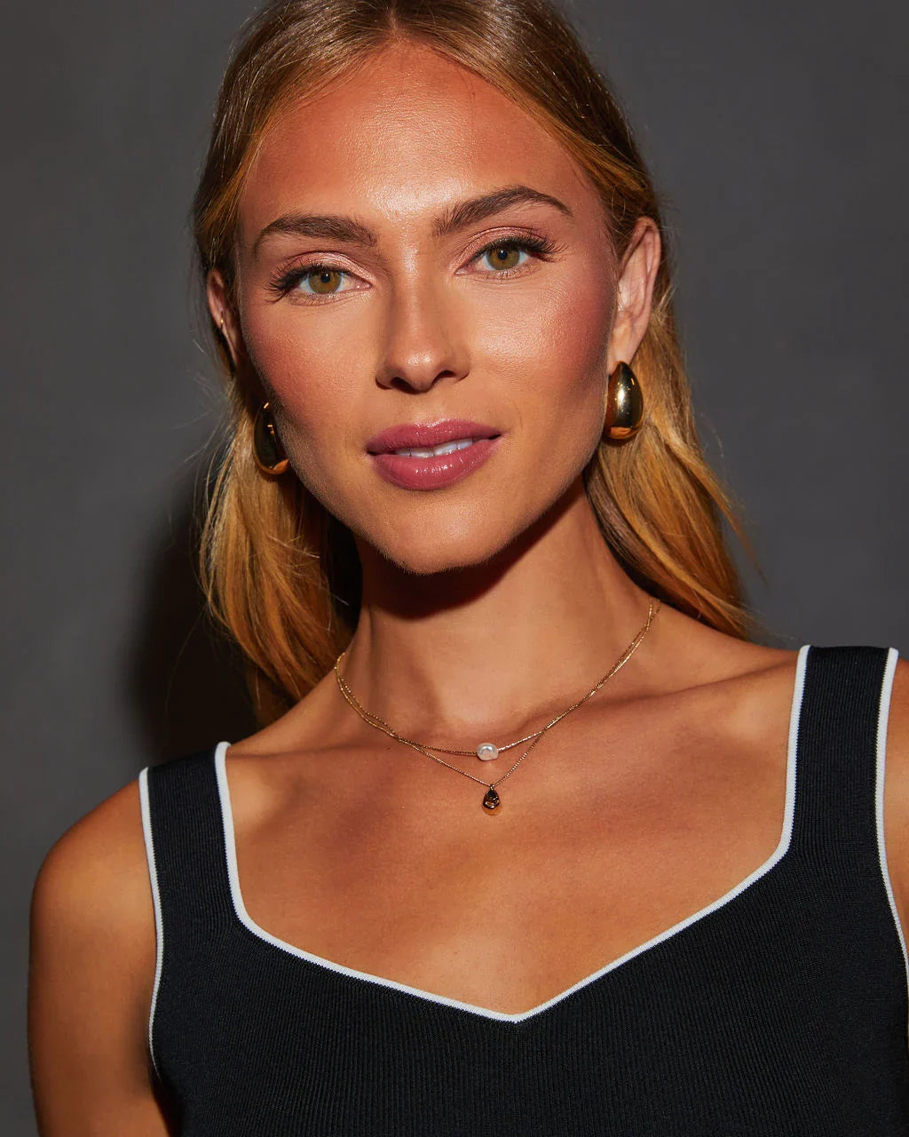 Pearla Layered Pearl Detail Necklace