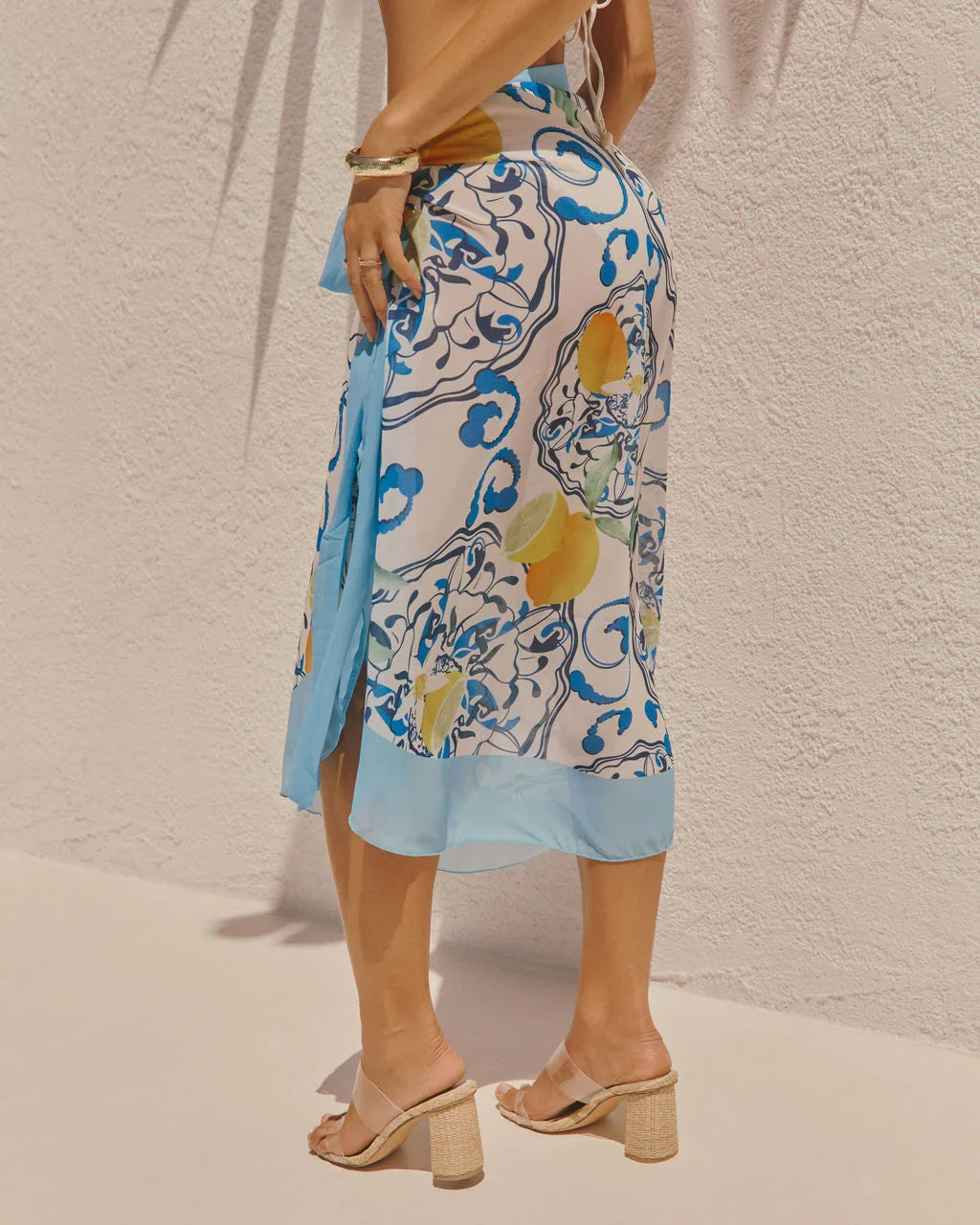 Coralina Abstract Lemon Print Sarong