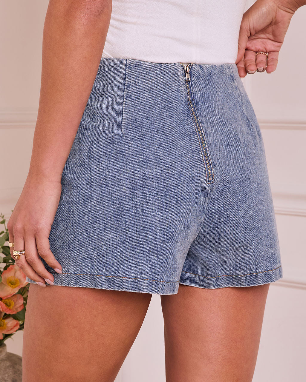 Avalia Buttoned Denim Mini Skort