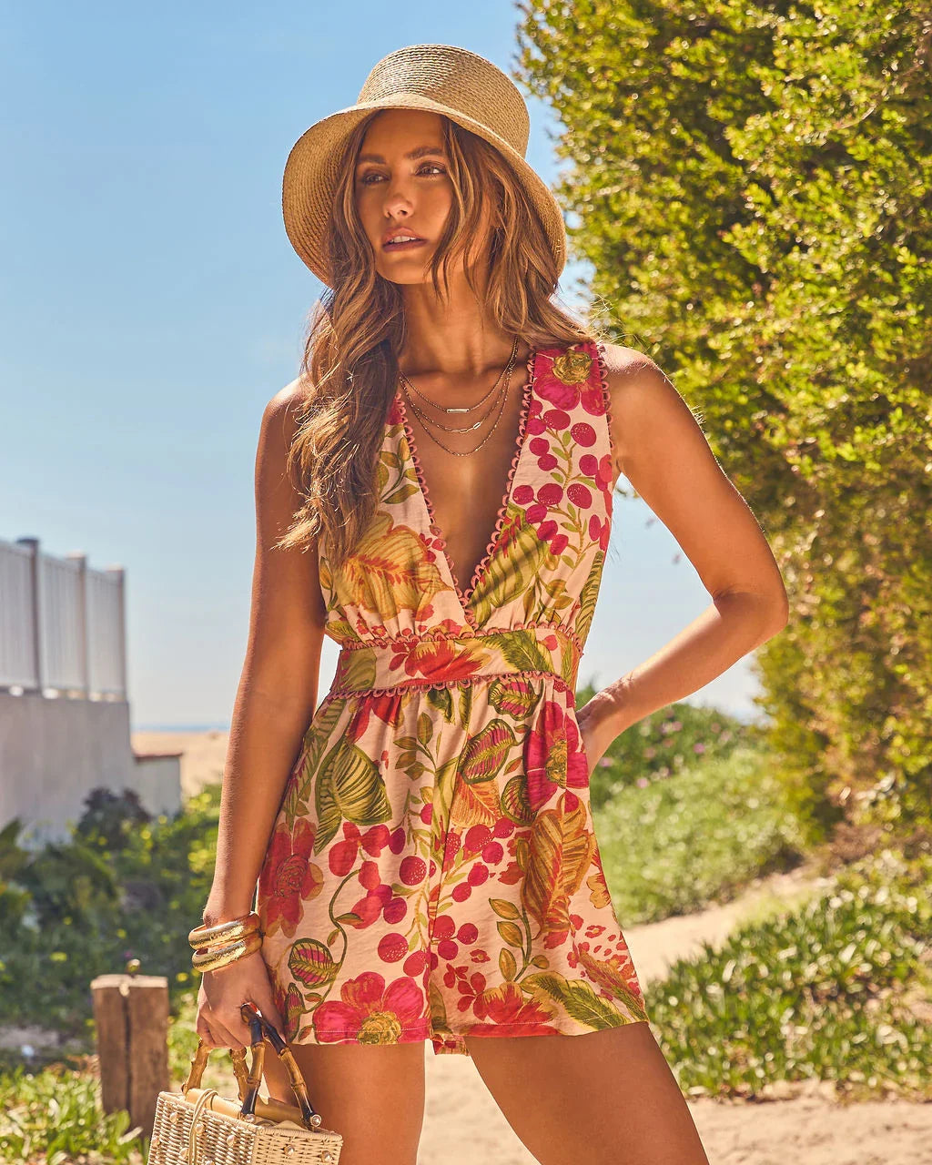 Tropicana Muse Tropical Fruit Print Romper