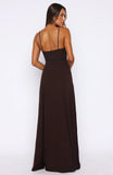 Afterparty Elegance Maxi Dress Chocolate