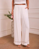 Sunbeam Darling Ladder Lace Trim Wide Leg Pants
