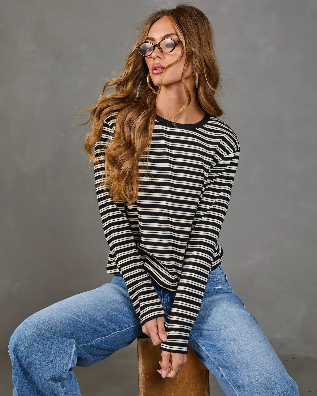 Mackey Striped Long Sleeve Top