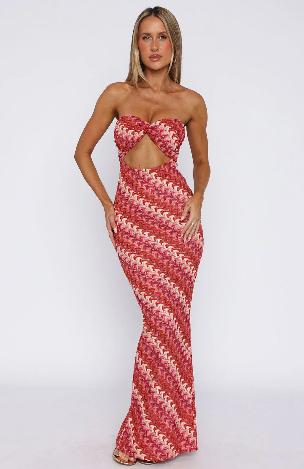 Rock Your World Strapless Maxi Dress Berry