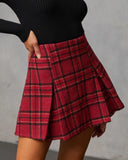 Wicker Rise Plaid Mini Skirt