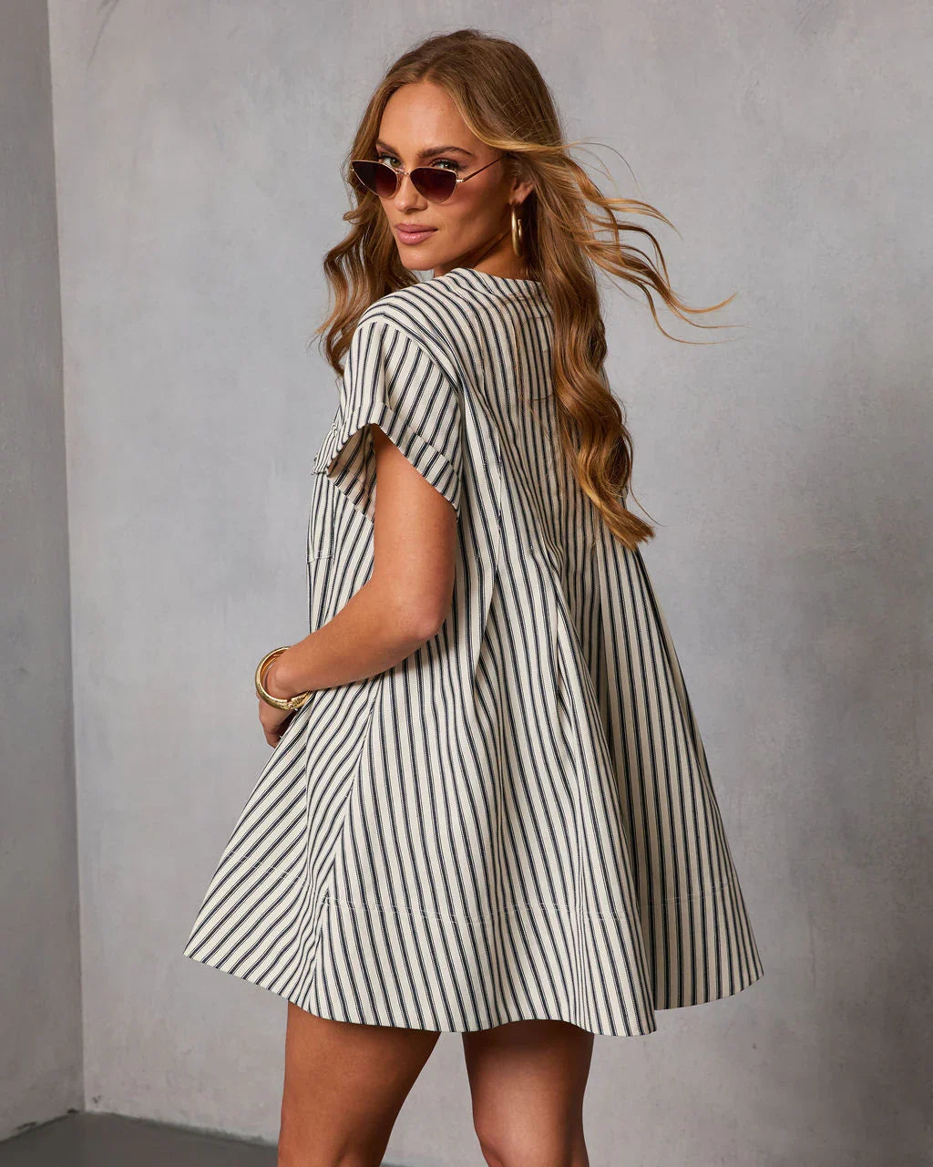 Clean Grace Pinstripe Mini Dress
