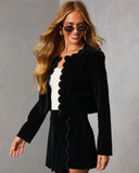 Martie Scallop Velvet Blazer