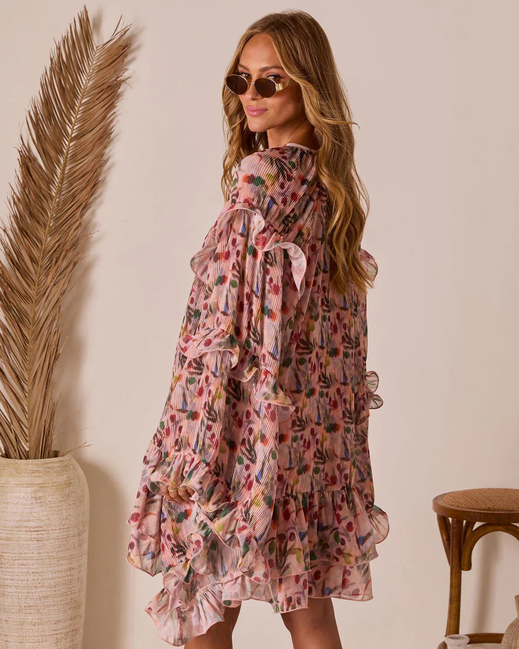 Melodic Ruffle Mini Dress