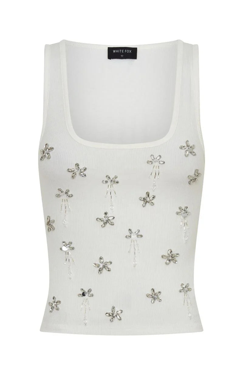 Sinful Embrace Rib Tank White