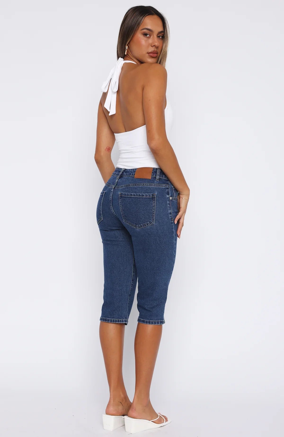 Annie Low Rise Capri Jeans Dark Blue