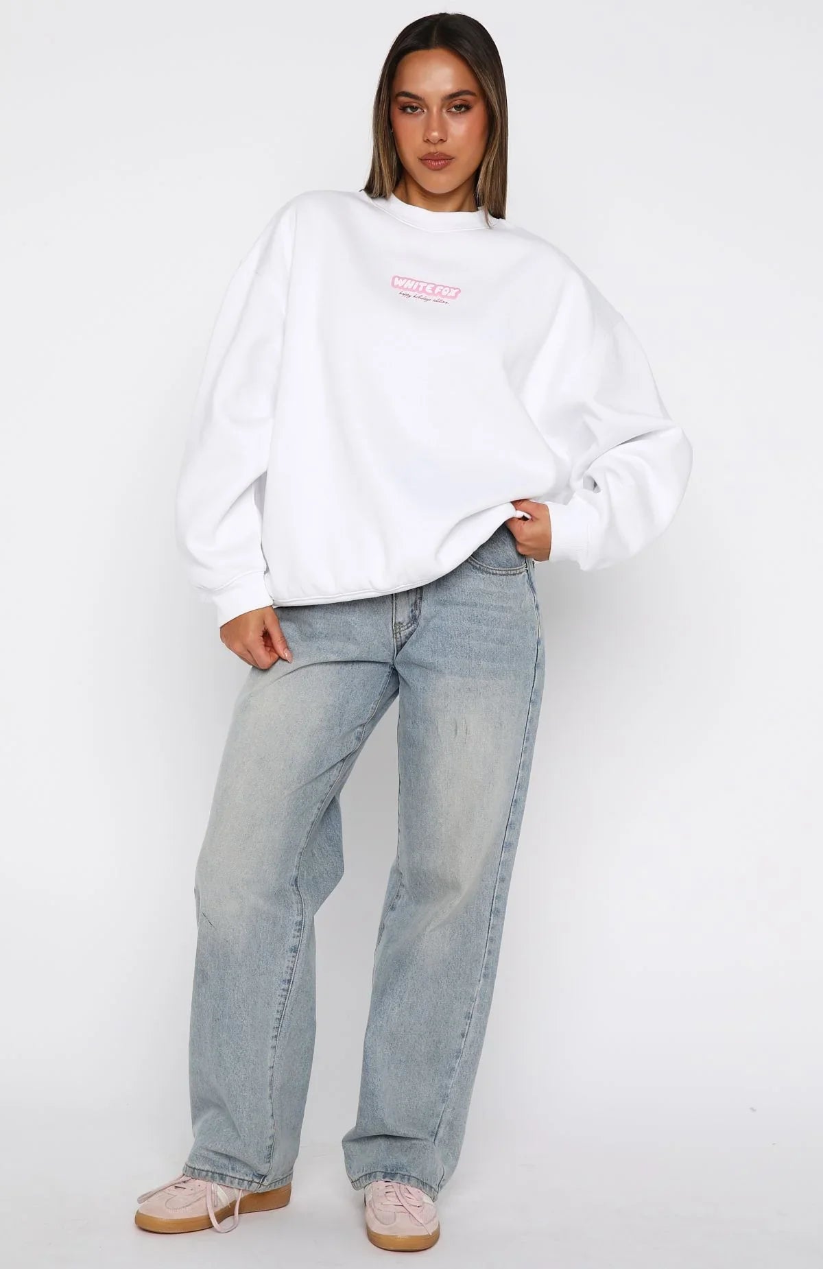 Santa Baby Oversized Sweater White