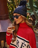 Ibia Coated Knit Pom Pom Beanie