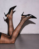 Haute Cocoa Sheer Plaid Tights