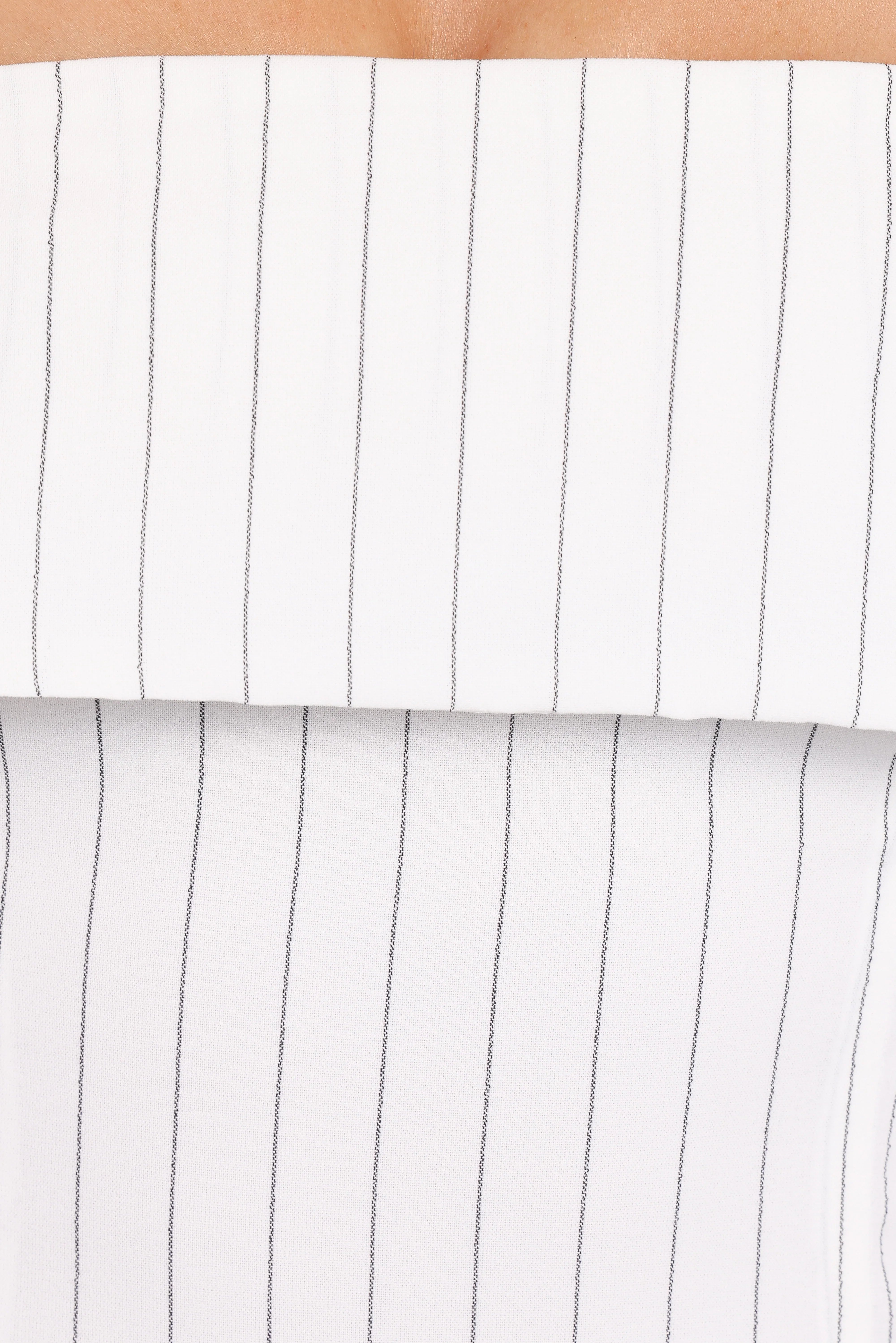 Blakely Wide Leg Pant White Pinstripe