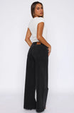 Elena Low Rise Wide Leg Jeans Black Acid