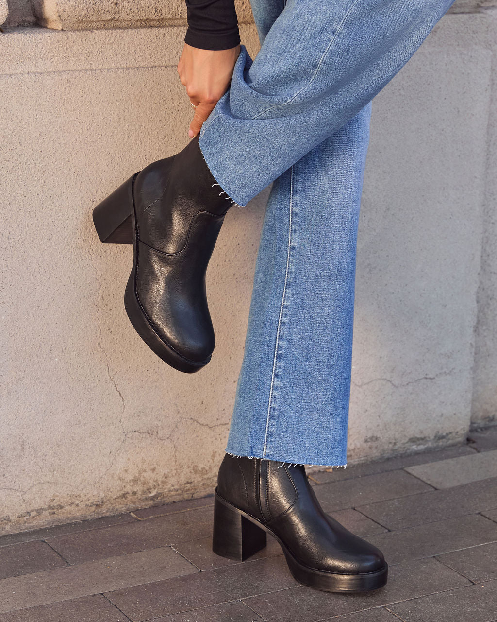 Roem Leather Platform Ankle Booties