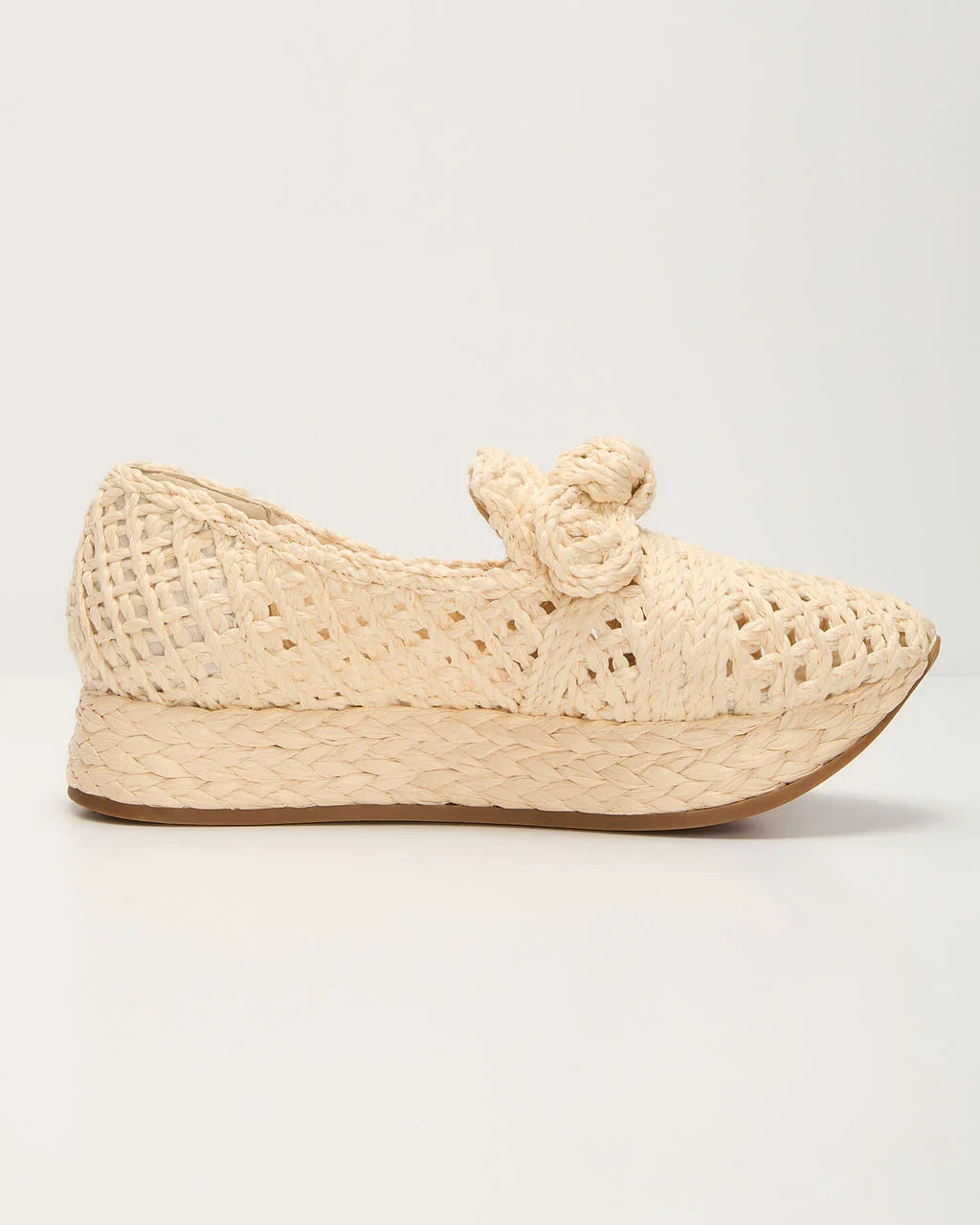 Lyla Straw Platform Bow Sneaker