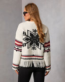 Dreval Fringe Snowflake Fair Isle Sweater