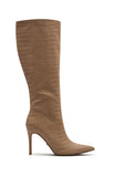 Ziggy Knee High Boots Nude Croc