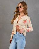 Saddle Rose Knit Floral Cardigan