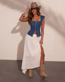 Canyon Kiss Denim Flyaway Top